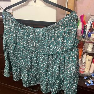 Ditsy floral frill trim floppy skirt